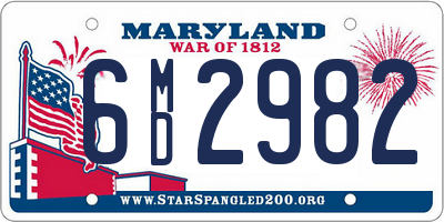 MD license plate 6MD2982