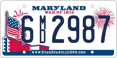 MD license plate 6MD2987