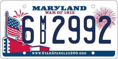 MD license plate 6MD2992