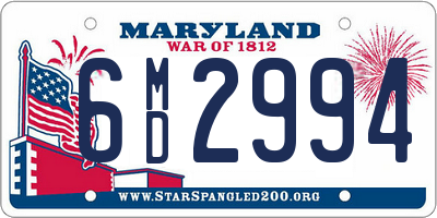 MD license plate 6MD2994