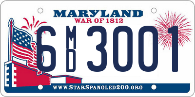 MD license plate 6MD3001