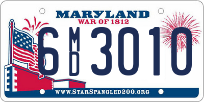 MD license plate 6MD3010