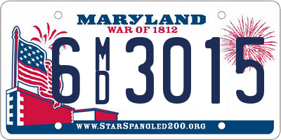 MD license plate 6MD3015