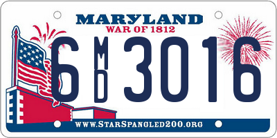 MD license plate 6MD3016