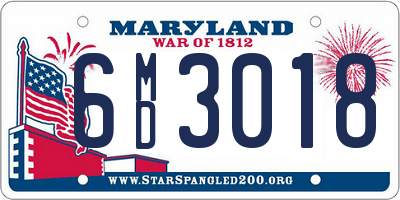 MD license plate 6MD3018