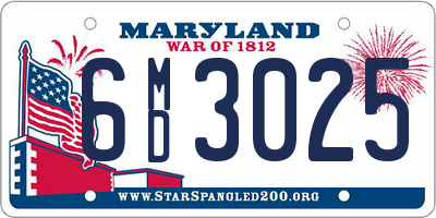 MD license plate 6MD3025