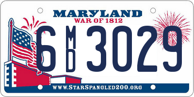 MD license plate 6MD3029