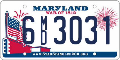 MD license plate 6MD3031