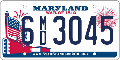 MD license plate 6MD3045