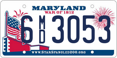 MD license plate 6MD3053