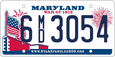 MD license plate 6MD3054