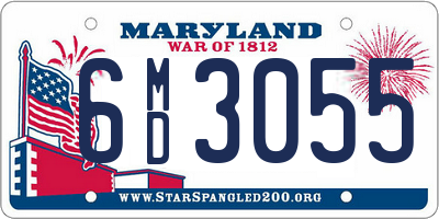 MD license plate 6MD3055