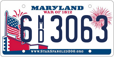 MD license plate 6MD3063