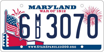 MD license plate 6MD3070