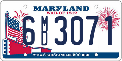 MD license plate 6MD3071