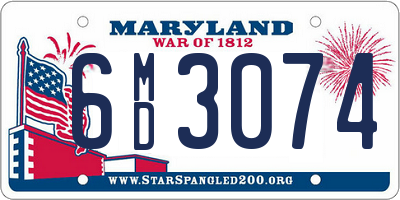 MD license plate 6MD3074