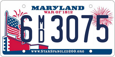 MD license plate 6MD3075