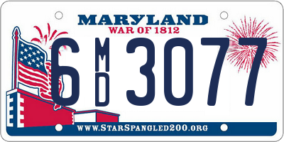 MD license plate 6MD3077