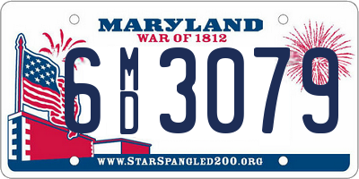 MD license plate 6MD3079