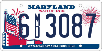 MD license plate 6MD3087