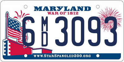 MD license plate 6MD3093