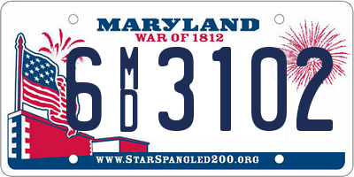 MD license plate 6MD3102