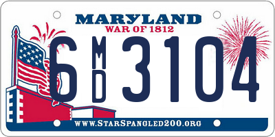 MD license plate 6MD3104