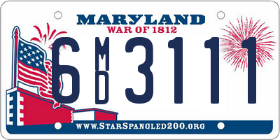 MD license plate 6MD3111