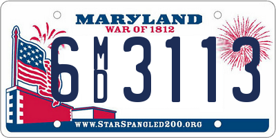 MD license plate 6MD3113