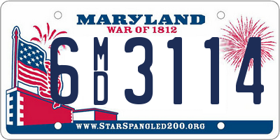 MD license plate 6MD3114