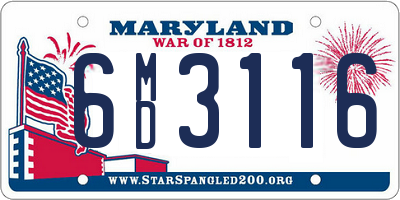 MD license plate 6MD3116