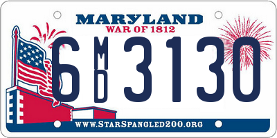 MD license plate 6MD3130