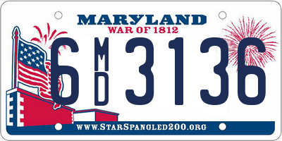 MD license plate 6MD3136