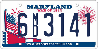 MD license plate 6MD3141