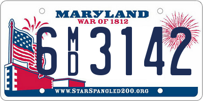 MD license plate 6MD3142