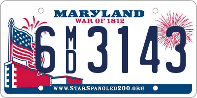 MD license plate 6MD3143