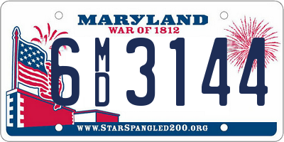 MD license plate 6MD3144