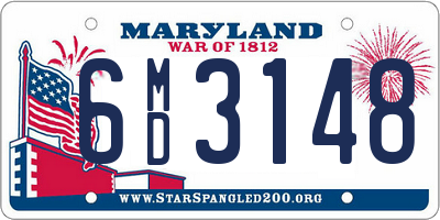 MD license plate 6MD3148