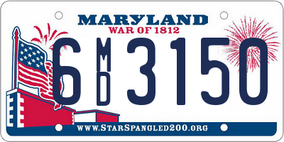 MD license plate 6MD3150