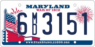 MD license plate 6MD3151