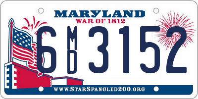 MD license plate 6MD3152