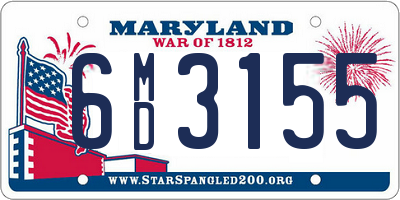 MD license plate 6MD3155