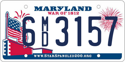 MD license plate 6MD3157