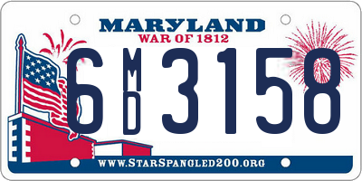 MD license plate 6MD3158