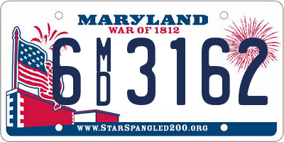 MD license plate 6MD3162