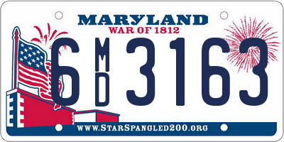 MD license plate 6MD3163