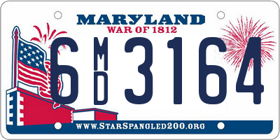 MD license plate 6MD3164