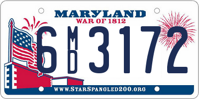 MD license plate 6MD3172