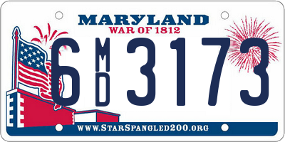 MD license plate 6MD3173