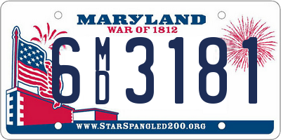 MD license plate 6MD3181